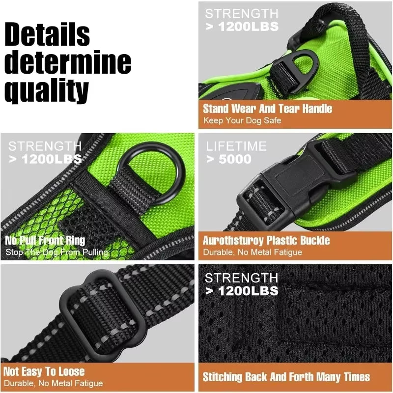 Illuminate Your Dog's Adventures with the LED Luminous No Pull Adjustable Pet Vest Harness - Perfect for Small to Large Dogs!