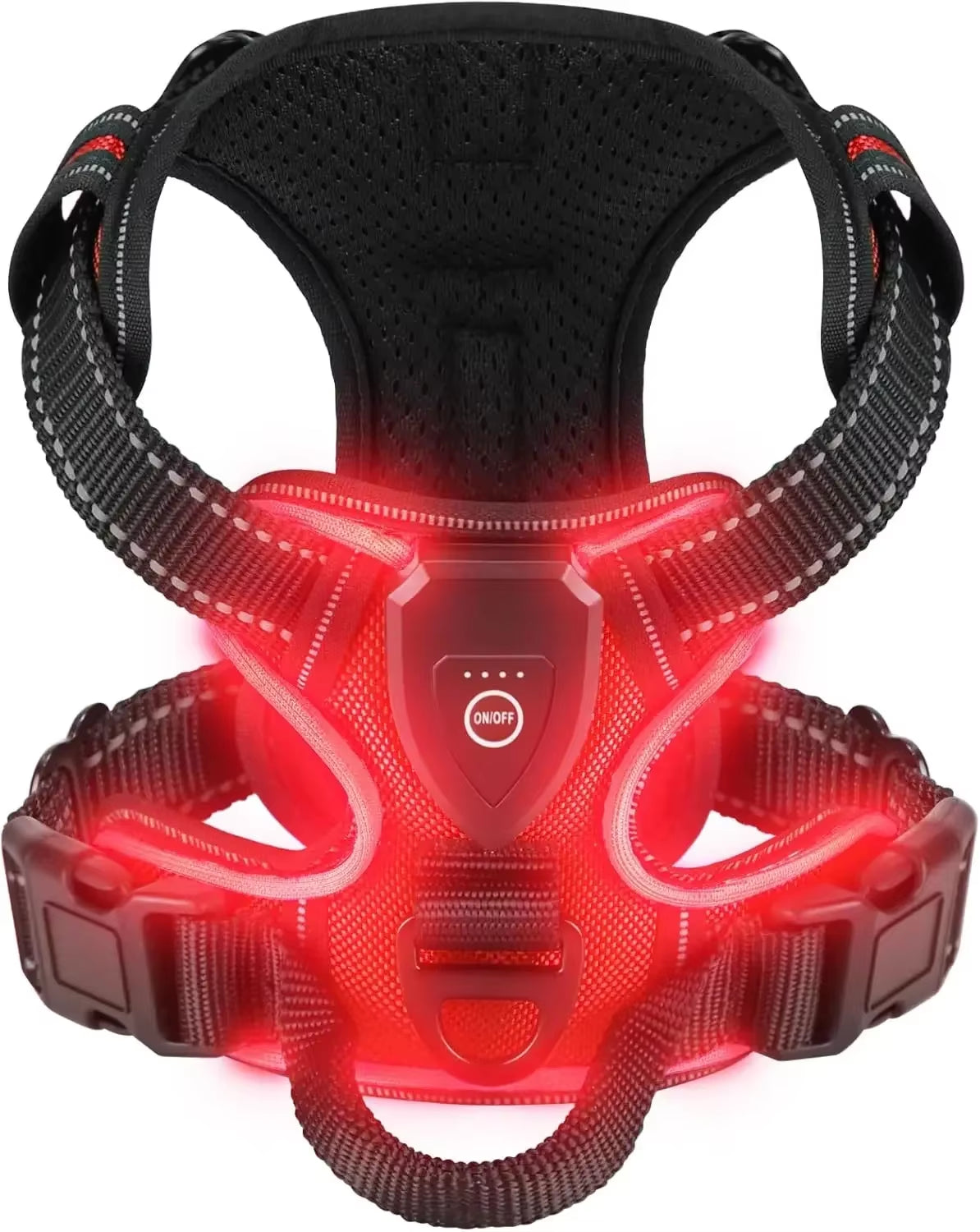 Illuminate Your Dog's Adventures with the LED Luminous No Pull Adjustable Pet Vest Harness - Perfect for Small to Large Dogs!