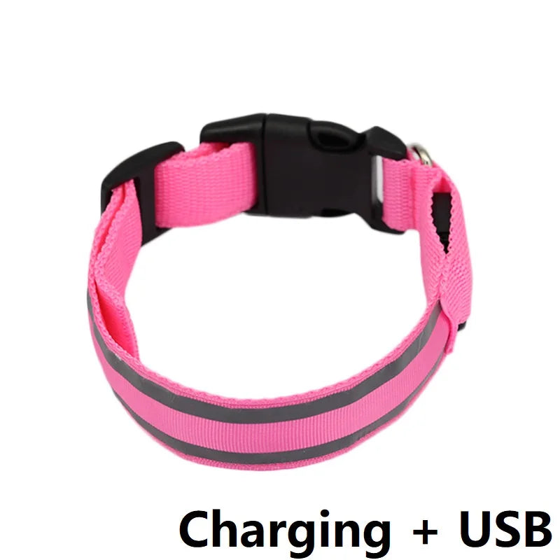 Illuminate Your Pet's Night with the New Glowing LED Dog Collar - Safety and Style Combined!