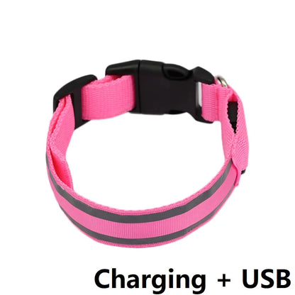 Illuminate Your Pet's Night with the New Glowing LED Dog Collar - Safety and Style Combined!